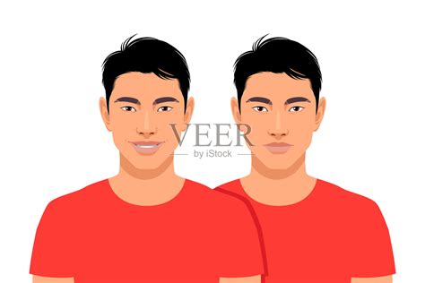 两个亚洲人的组合插画图片素材_ID:379006219-Veer图库