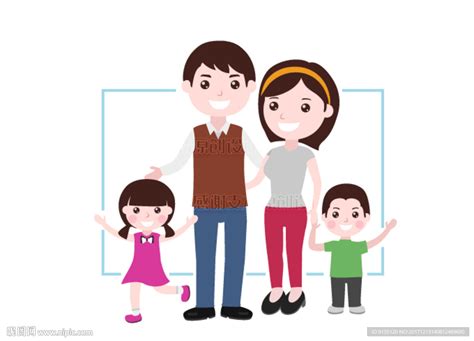 卡通幸福一家人图片素材免费下载_觅知网