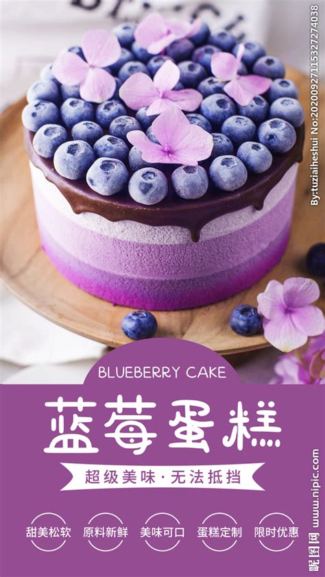 蓝莓蛋糕摄影图__食物原料_餐饮美食_摄影图库_昵图网nipic.com