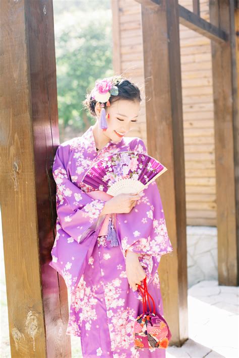 日本和服浴衣 红色小樱花和服全套和服女免熨烫防脱色涤纶材质-阿里巴巴