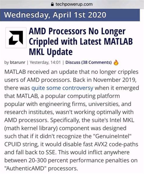 如何评价MATLAB对于AMD的负优化？ - 知乎
