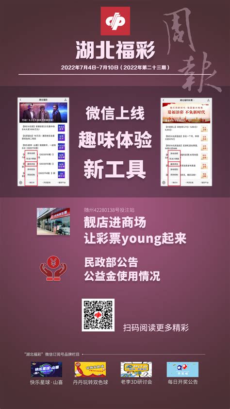 【精彩海报】湖北福彩每周要闻（2022年7月4日－7月10日）|湖北福彩官方网站
