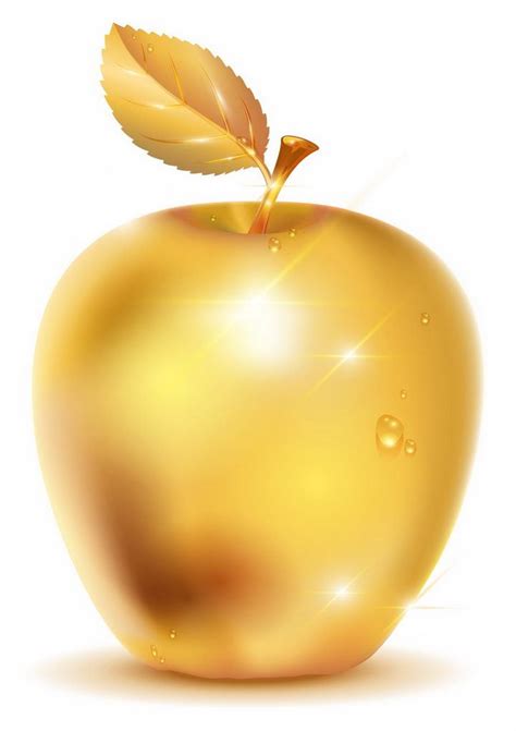 现实的金苹果孤立在白色的背景。3D模板产品，广告，网页横幅，传单。矢量图插画图片素材_ID:354665612-Veer图库