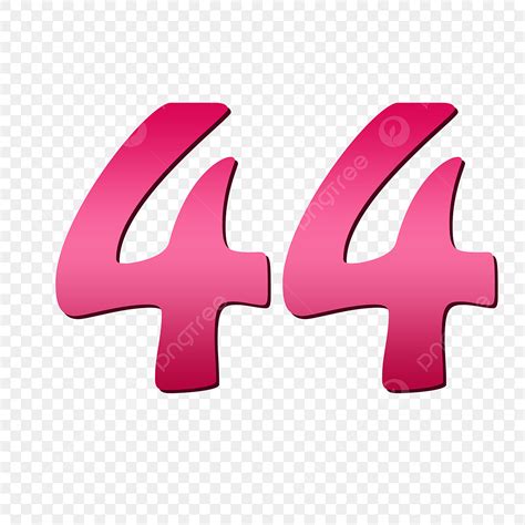 Number 44 Clipart Vector, Pink Colour Number 44, 44, Number, Arractive ...