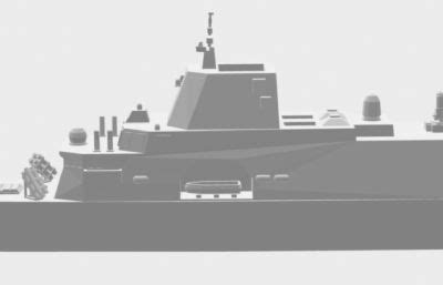 美国ffgx护卫舰3D模型,STL格式_军舰模型下载-摩尔网CGMOL
