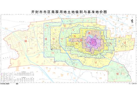 开封市市区商服用地土地级别与基准地价图
