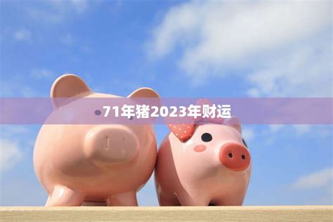 71年猪2023年财运(财源滚滚福泽天降)