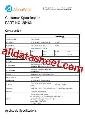 25463 Datasheet(PDF) - Alpha Wire