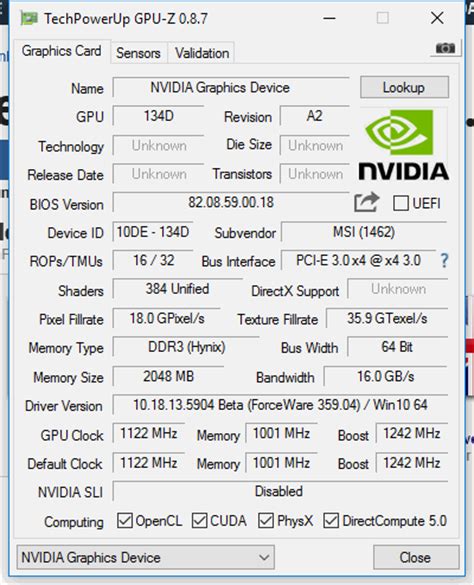 NVIDIA GeForce 940MX (2GB DDR3)