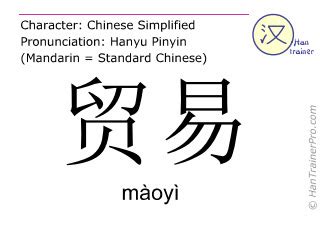 English translation of 贸易 ( maoyi / màoyì ) - trade in Chinese