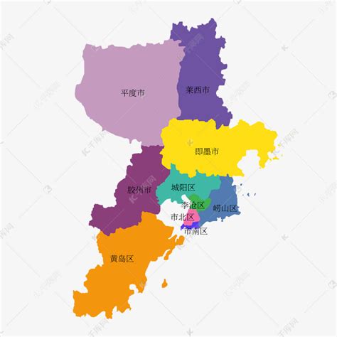 青岛地图矢量图素材图片免费下载-千库网