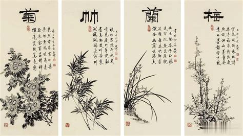 中国花鸟画赏析 传统中国画欣赏之梅兰竹菊_四海网