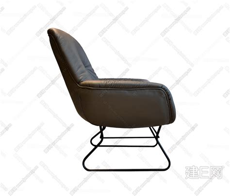 现代黑色皮质休闲椅-软装图片_建E室内设计网!