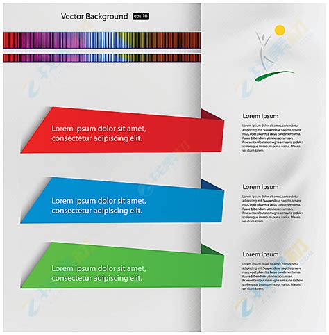 时尚彩色标签页面矢量素材下载-找素材