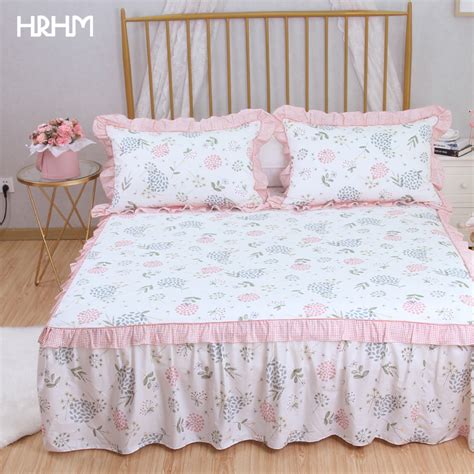 HRHM家纺床上用品单件全棉床单床罩纯棉公主花边床裙1.8米2米大号_虎窝淘