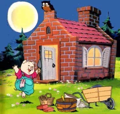 三只小猪盖房子原版,三只小猪盖房子连环画,老动画片三只小猪_大山谷图库