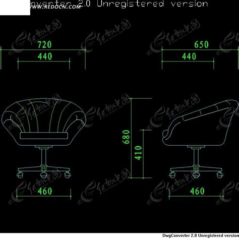 休闲椅子施工尺寸图CAD素材免费下载_红动中国