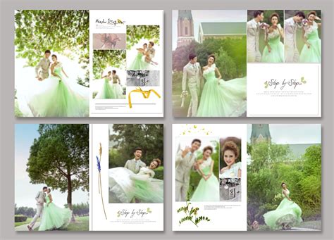 婚礼婚纱照新人绿色简约大气展架海报模板下载-千库网