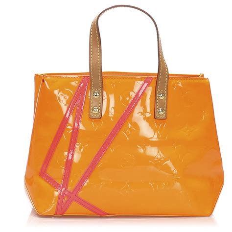 Louis Vuitton Orange Vernis Robert Wilson Reade PM Pink Leder Lackleder ...
