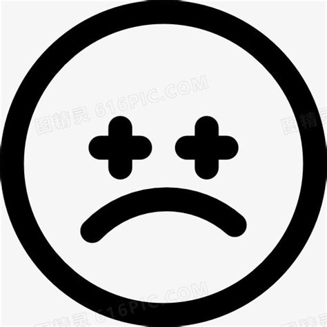 沮丧悲伤不安表情符号表情符号孤立图标。素材图片免费下载-千库网