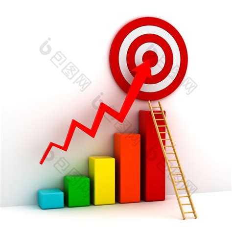 业务目标营销概念带有红色上升箭头到红色目图片-包图网企业站