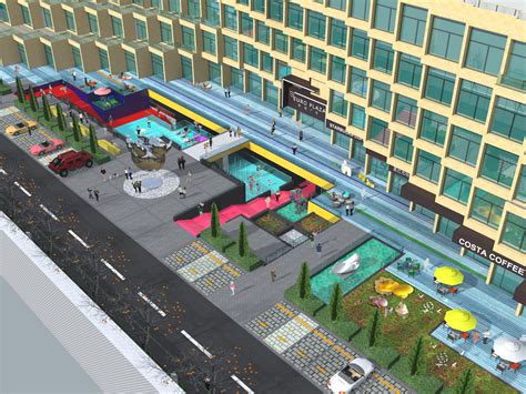 现代商业广场透视2效果图下载-光辉城市