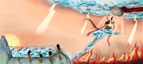神话传说女娲补天手绘插画插画图片下载-正版图片402166249-摄图网
