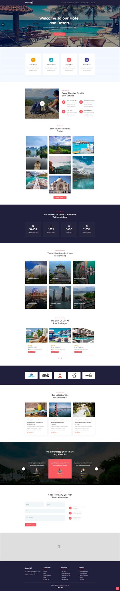 旅游网站首页设计全套网页模板-包图网