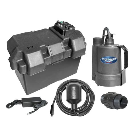 Superior Pump 92900 Powered Battery Back up Sump Pump with Tethered ...