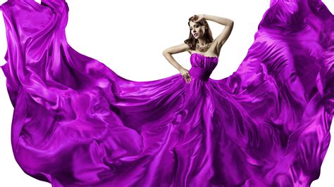 缤纷多彩 紫色 丝绸 服装 漂亮 裙子 女模特 4K设计图片壁纸(小清新静态壁纸) - 静态壁纸下载 - 元气壁纸