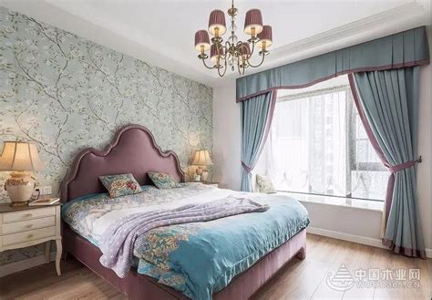 卧室墙面墙衣效果图，卧室贴墙布超美！-中国木业网