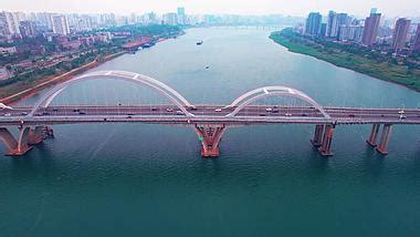 城市航拍湖南株洲芦淞大桥交通mp44K视频素材-第25878个作品
