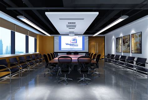 科技公司办公室会议室装修效果图-东方华美装饰