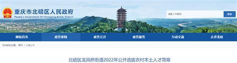 2022年重庆北碚区龙凤桥街道公开选拔农村本土人才简章