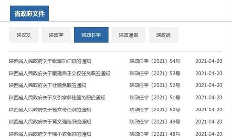 最新！陕西省发布一批干部任免，杨文奇为陕西省公路局局长