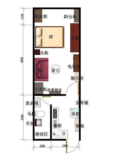 平面户型图一室一厅,一室一厅户型图,上海一室一厅户型图_大山谷图库