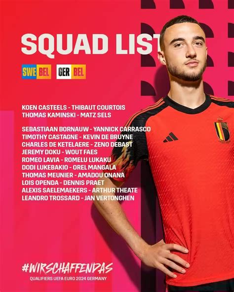 比利时欧预赛大名单：德布劳内领衔，卢卡库、特罗萨德入选-直播吧