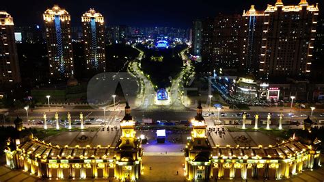 中国哈尔滨城市建筑夜景,都市风光,建筑摄影,摄影素材,汇图网www.huitu.com