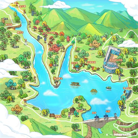 美丽乡村手绘地图|插画|艺术插画|PeteZheng - 原创作品 - 站酷 (ZCOOL)