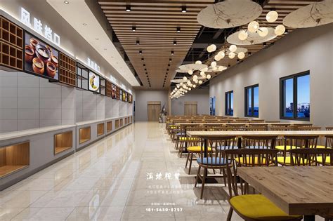 郑州高校食堂装修设计案例中原文化艺术学院餐厅效果图_tianh18738185869-站酷ZCOOL