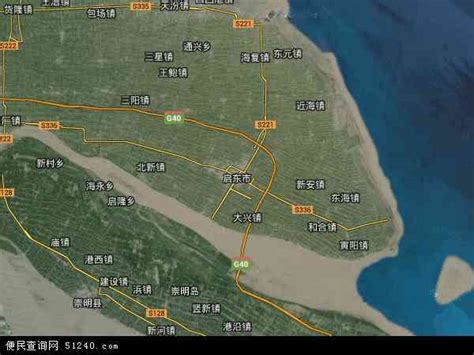 启东市地图 - 启东市卫星地图 - 启东市高清航拍地图