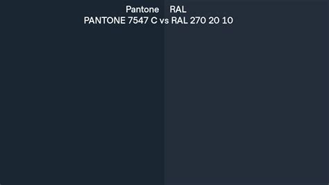 Pantone 7547 C vs RAL RAL 270 20 10 side by side comparison