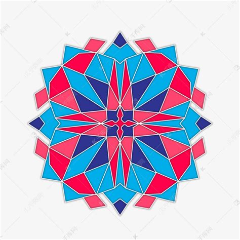 对称几何伊斯兰花纹素材图片免费下载-千库网