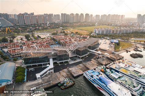 中国广西北海国际客运港航拍,港口码头,建筑摄影,摄影,汇图网www.huitu.com