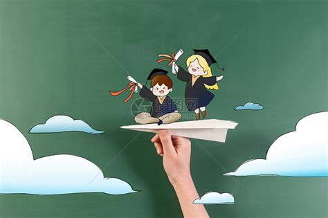 梦想起航飞翔的毕业学生插画图片下载-正版图片401354087-摄图网