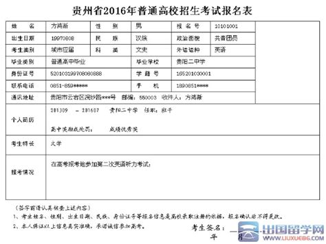 2019年海南省普通高考地方专项计划报考资格审查表