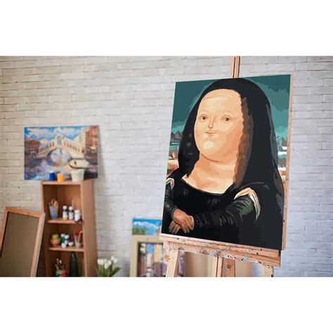 Set pictura pe numere, Fat Mona Liza, 40x50 cm - eMAG.ro