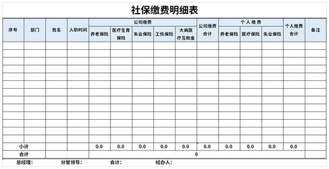 最新社保缴费明细表excel模板下载-华军软件园