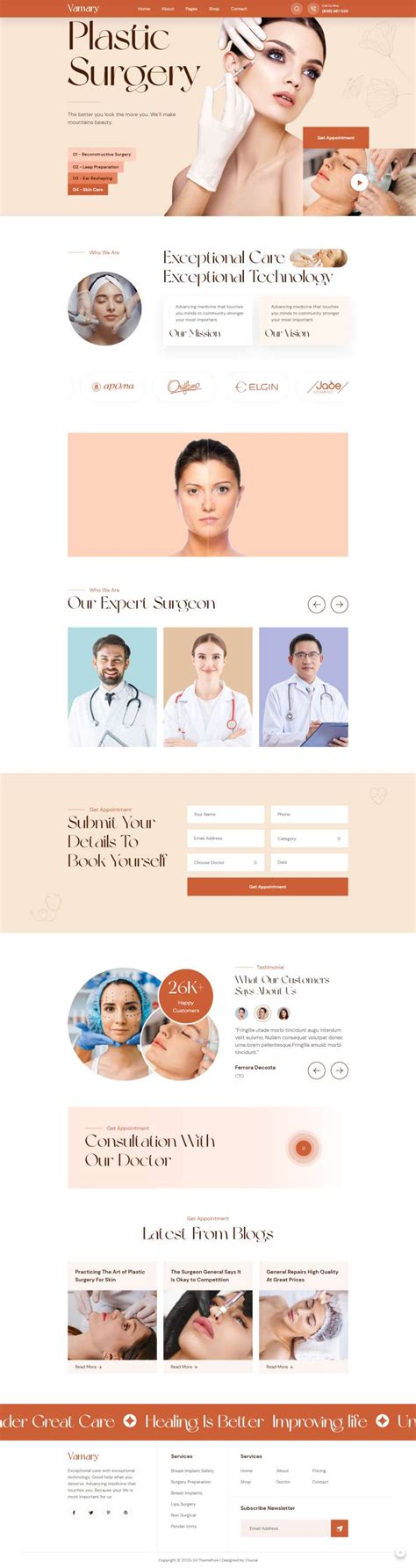 html5大气响应式美容整形外科医院网站模板 - 素材火