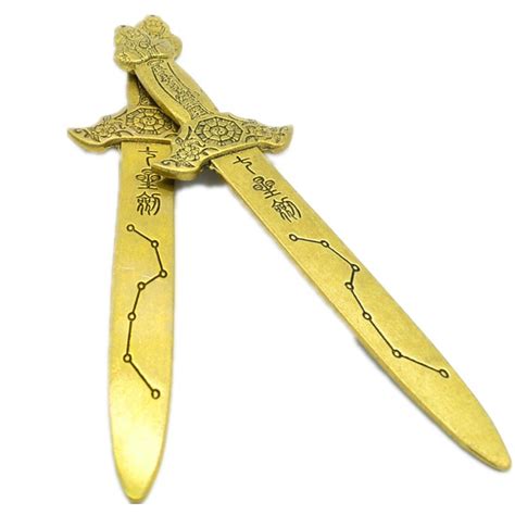 开光纯铜七星剑工艺品 家居铜阴阳剑 工艺品装饰风水门前铜剑挂件-阿里巴巴